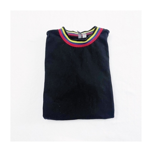 ASOS Crew Neck Tunic Black Striped Collar SZ Small - Picture 1 of 6